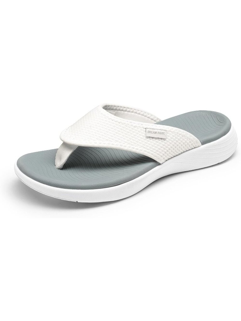 Dream Pairs Women's White Open Toe Comfortable Midsole Thong Flip Flops Sandals